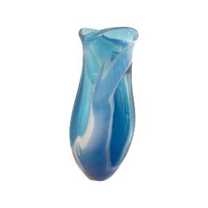 Aqua and blue large vase glassblowing